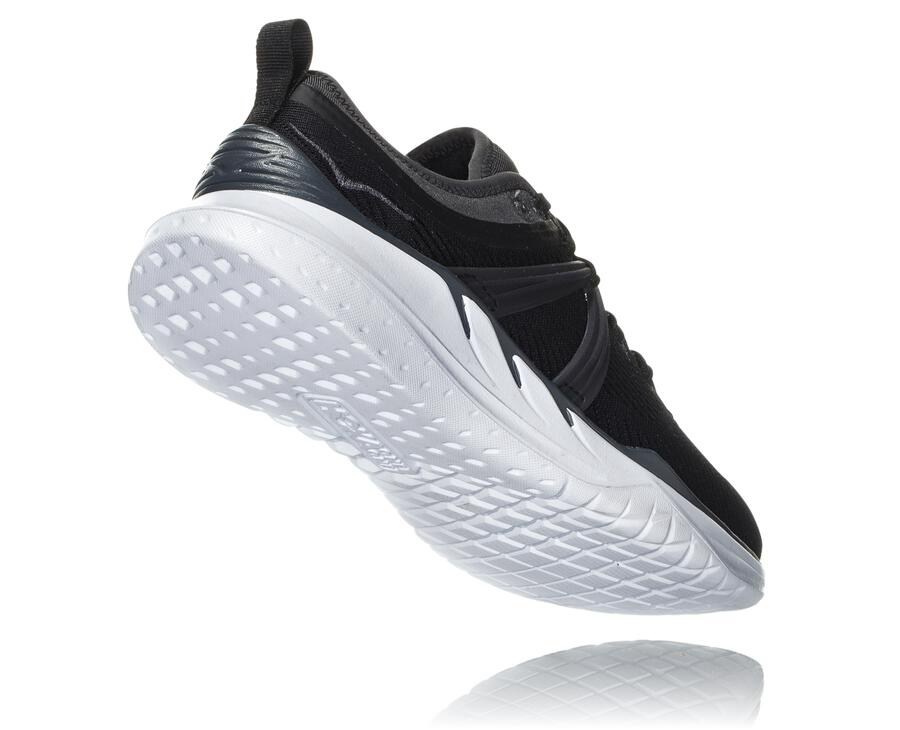 Running Shoes Womens - Hoka One One Tivra - Black/White - XYBPZGR-53